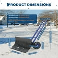 thumbnail image 6 of Garvee Wheeled 29W*16.5H" Snow Shovel, Metal Blade, 10" Wheels, Adjustable Angle/Height Handle, Black+Blue, 6 of 7
