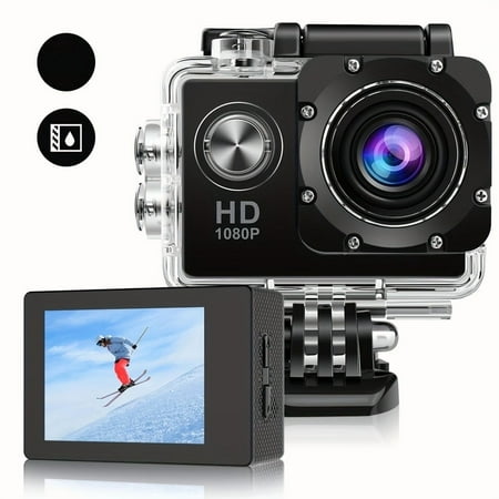 YIYUN HD 1080P Action Camera – 50MP, 140° Wide Angle, 2" LCD, Waterproof, for Biking, Swimming & Outdoor Sports.