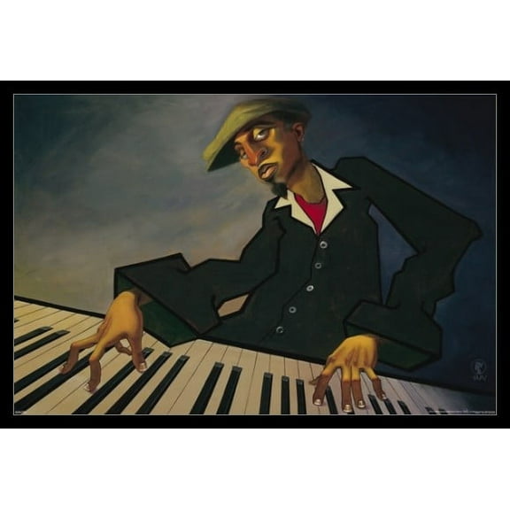 Justin Bua - Piano Man II Laminated & Framed Poster (24 x 36)
