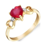 Galaxy Gold 18K Solid Yellow Gold 1.01 Carat Natural Diamond & Diamond Ring - April Birthstone - Symbol of Eternal Love - Made in USA - Fine Jewelry for Women