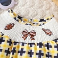 thumbnail image 7 of Baby Romper Football and Bow Embroider Baby Girl Summer Puff Sleeve Girl Clothes Baby Girl Clothes 6-12 Months Baby Girls Clothes, 7 of 7