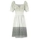 thumbnail image 4 of Vestido de manga corta gris blanco crema adornado con llave griega vestidos para ocasis formales para mujer vestido largo de estilo coreano, 4 of 6