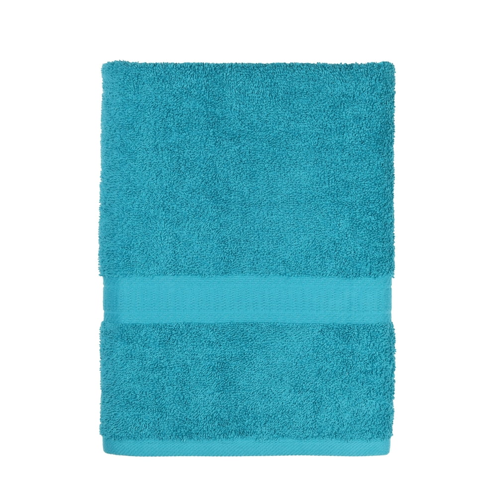 Mainstays Basic Solid Bath Towel, Turquoise