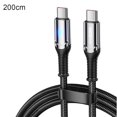 thumbnail image 1 of 240w Dual-Head Type C to Type C Data Cable with Intelligent Power-Off and Overcharge Prevention, USB Charging Cable with Led Light for Phone Laptops Tablets, 1 of 8