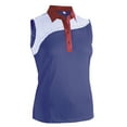 thumbnail image 1 of Monterey Club Women's Galaxy Contrast Block Sleeveless Golf Polo Shirt #2479, 1 of 3