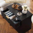 thumbnail image 4 of QinaQin Buró o cómoda acanalada de 3 cajones con jaladeras y patas doradas, diseño moderno para recámara, sala, pasillo o entrada, 4 of 7