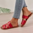 thumbnail image 3 of Mepaouo Slides for Women 2025 Minimalist Slip on Summer Flats Comfortable Soft Leather Flat Sandals, 3 of 7