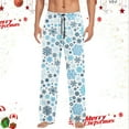 thumbnail image 2 of Christmas Pants Men Elastic Waist Christmas Print Holiday Casual Pants Bottoms Celebrating Xmas Gifts Loose Fit Sleepwear for Men Light Blue XL, 2 of 4