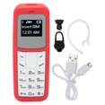 thumbnail image 1 of Mini Mobile Cell Phone Small Mobile Phone Bluetooth Headset Dialer with Ear Hook Support SIM 0.66inch Red, 1 of 5