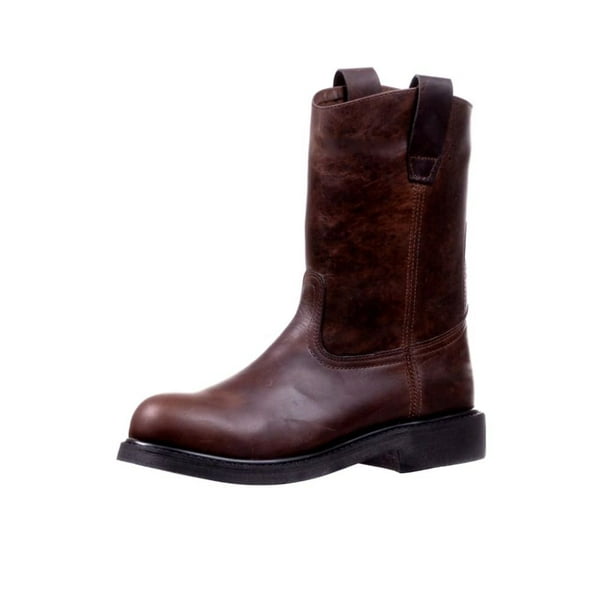 Rugged Country Work Boots Mens Rubber Round Crazy Choco 7020