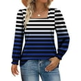thumbnail image 6 of Royal Blue Teen Girls Long Puff Sleeve Tops Graphic Loose Fit Blouse for Women Collared Scoop Neck Spandex Lounge Winter Fall Shirts 2026 Clothing Country Concert XL, 6 of 6