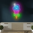 thumbnail image 2 of Craftnamesign Stay Cool And Eat An Ice Cream Neon Light Up Wall Art For Shop Decoration, 2 of 5