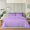thumbnail image 1 of Super King Plus Plus 5 PC Comforter Set Solid Lilac Luxury Premium Collection Microfiber Fill Lightweight Duvet Insert Box Stiched Quilted Fluffy Soft All Season Cooling Comforters, 1 of 7