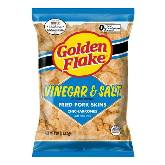 Golden Flake Pork 4 oz GF S&V Pork Skin, 4 oz, 12 ct