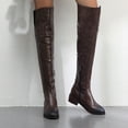 thumbnail image 5 of Bnwani Women Boots Fall Winter Fashion Low-Heel Knee-High Versatile Comfortable Casual Boot Brown Size 7.5, 5 of 5