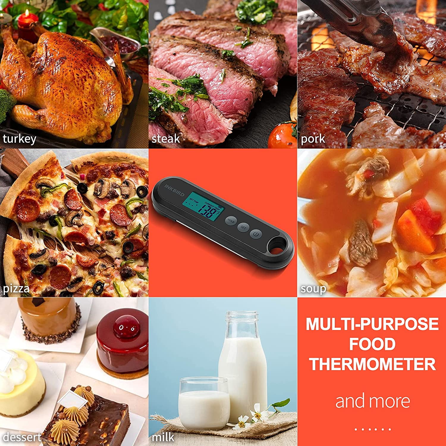 Buy INKBIRD Instant Read Meat Thermometer, IHT2XP, Rechargeable