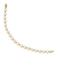 thumbnail image 2 of 14K Yellow Gold 6-7mm White Near Round FWC Cultured Pearl Bead Bracelet Size 7, 2 of 7