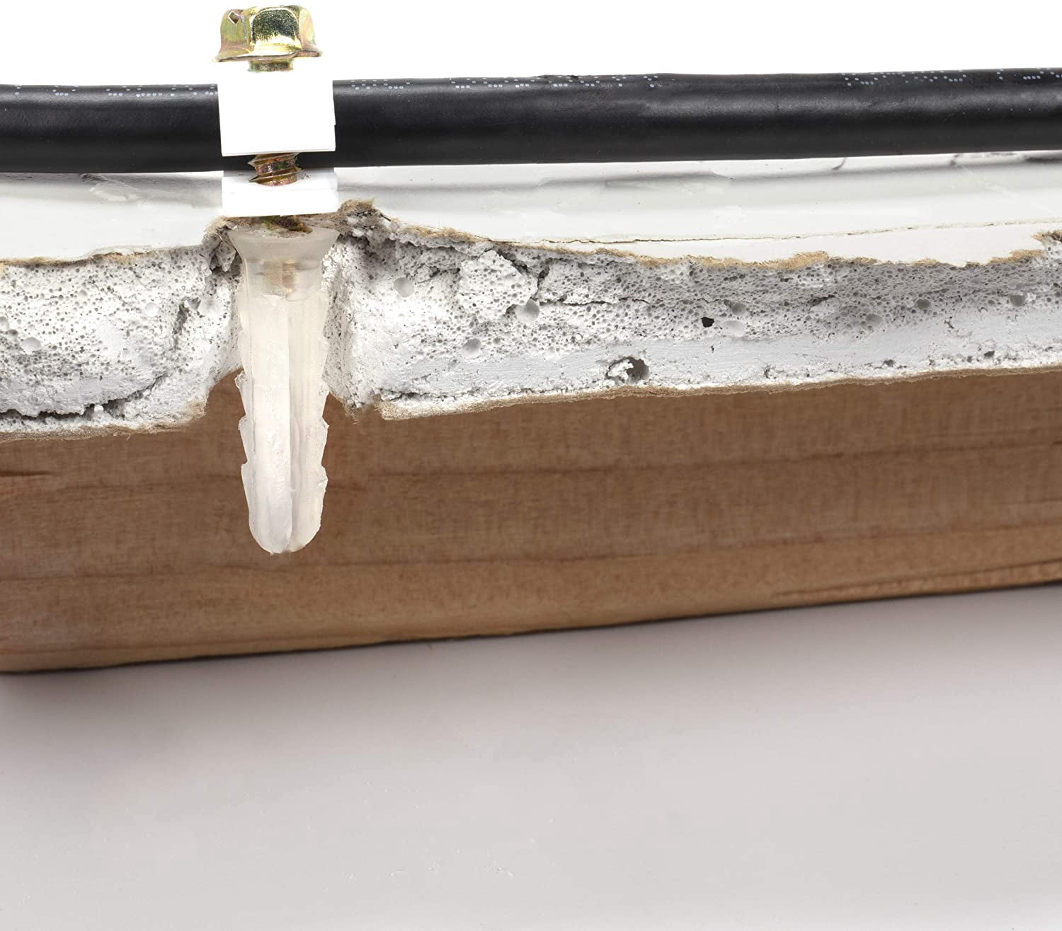 THE CIMPLE CO - (100) Ribbed Conical Anchors and (100) White Screw Clips, Drywall, Masonry