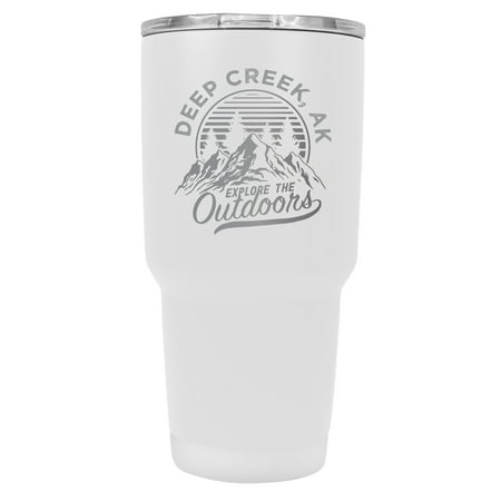 

Deep Creek Alaska Souvenir Laser Engraved 24 oz Insulated Stainless Steel Tumbler White White.