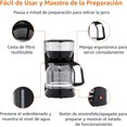 thumbnail image 3 of Basics - Cafeteras de 12 tazas con filtro reutilizable, cafeteras de acero inoxidable y negro, 3 of 12