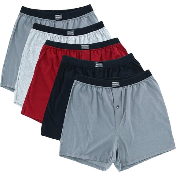 Fruit Of The Loom Men's Solid Knit Assorted Boxers - 5 Pack, Small