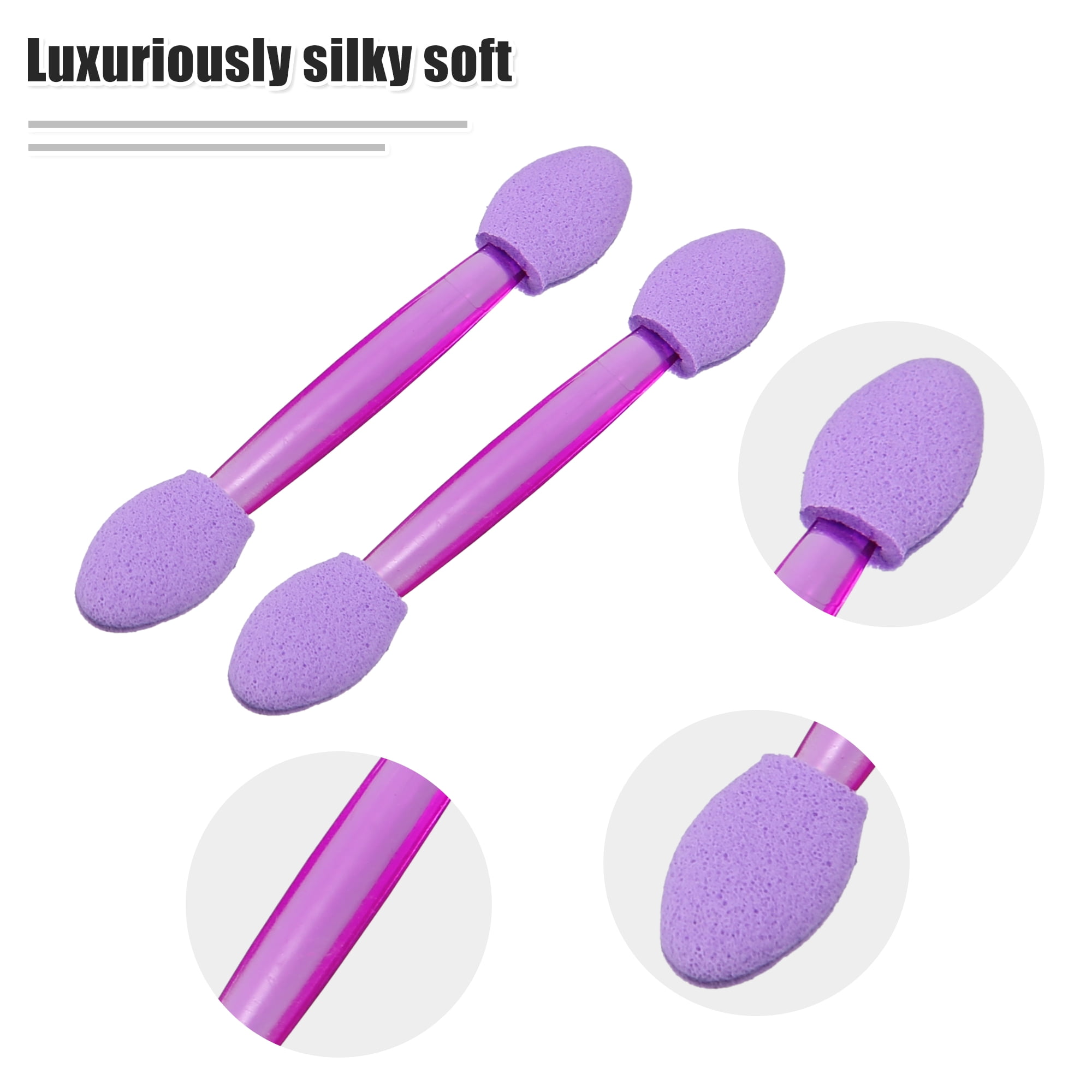 Unique Bargains 25 Pcs Dual Sided Eye Shadow Sponge Applicators with Container