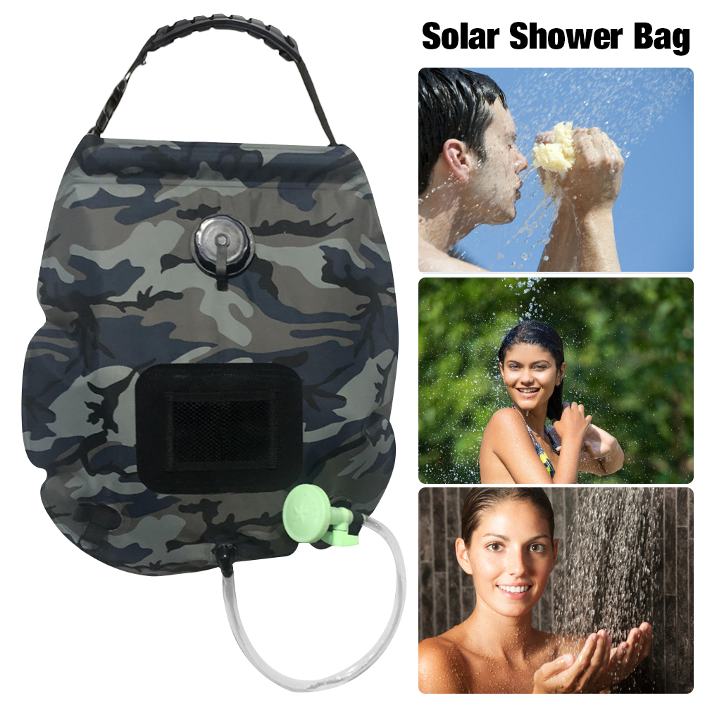 Camping Shower Bag,5 gallons//20L Solar Shower Bag with Removable Hose and On-Off Switchable,Shower Head for Camping Outdoor Traveling Hiking Summer Shower