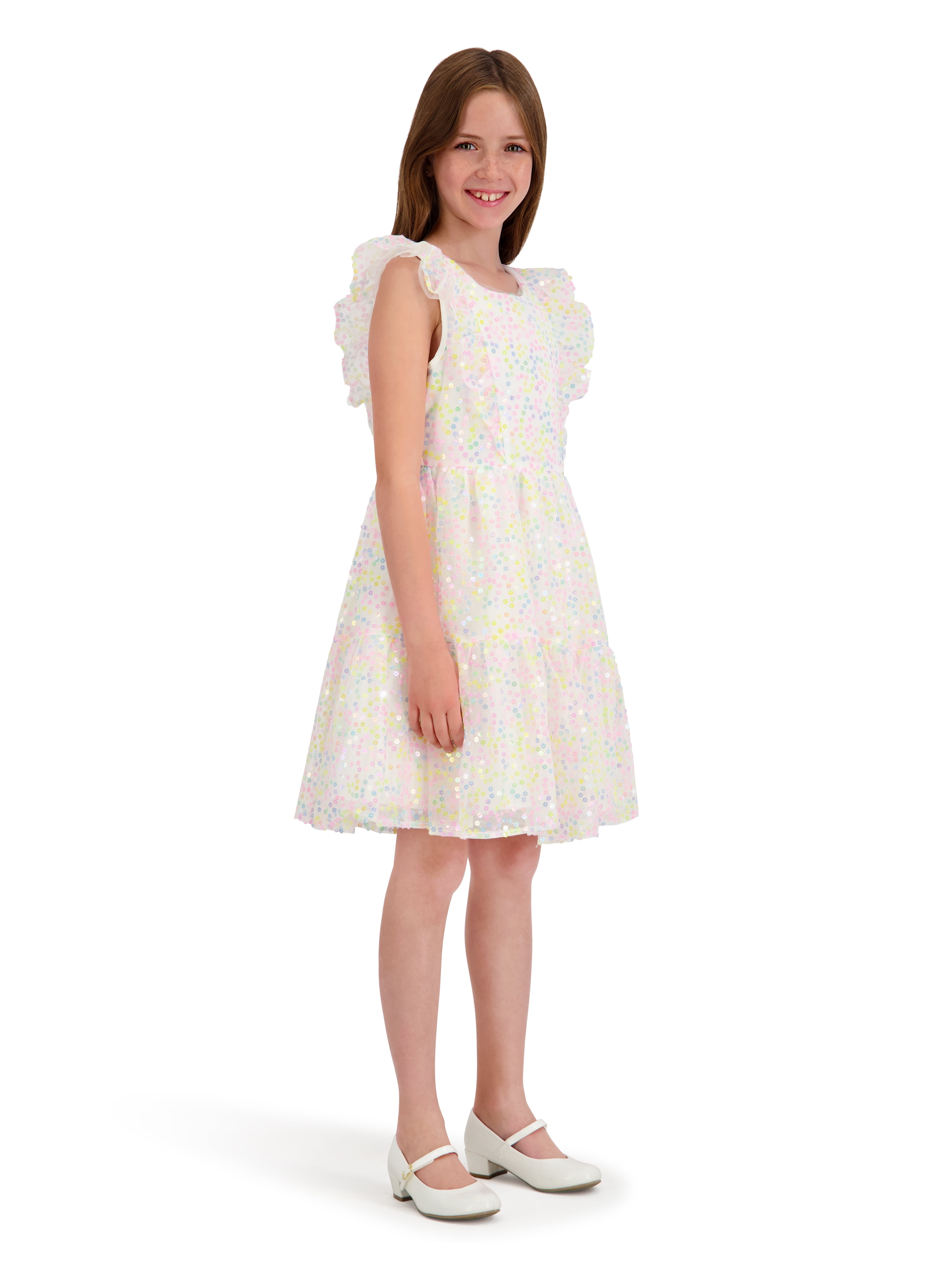 Kensie Girl Sleeveless Sequin Dress with Ruffles, Sizes 4-16