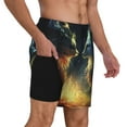 thumbnail image 2 of Zufioo Firefly Forest Fox Mens Swimsuit Trunks with Compression Liner,Quick Dry Sports suit,Beach Board Shorts with Pockets,Bathing Suits-3X-Large, 2 of 6