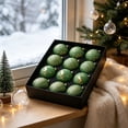 thumbnail image 5 of 12 Pack Vintage Christmas Ornaments, 8Cm Embossed Gold Shatterproof Baubles, Antique Style Hanging Tree Decor Balls for Xmas Holiday Display, Green, 5 of 6