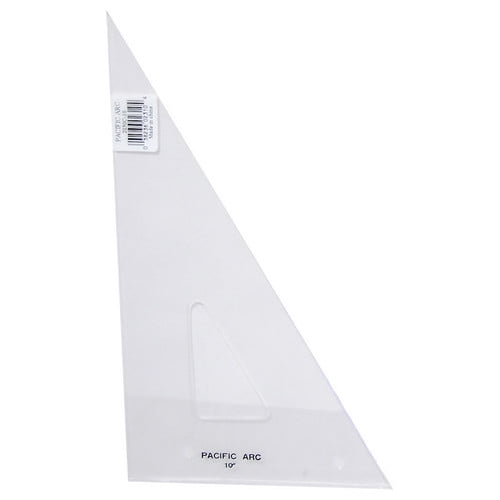 Pacific Arc Acrylic Triangle Ruler, 10 Inch, Clear