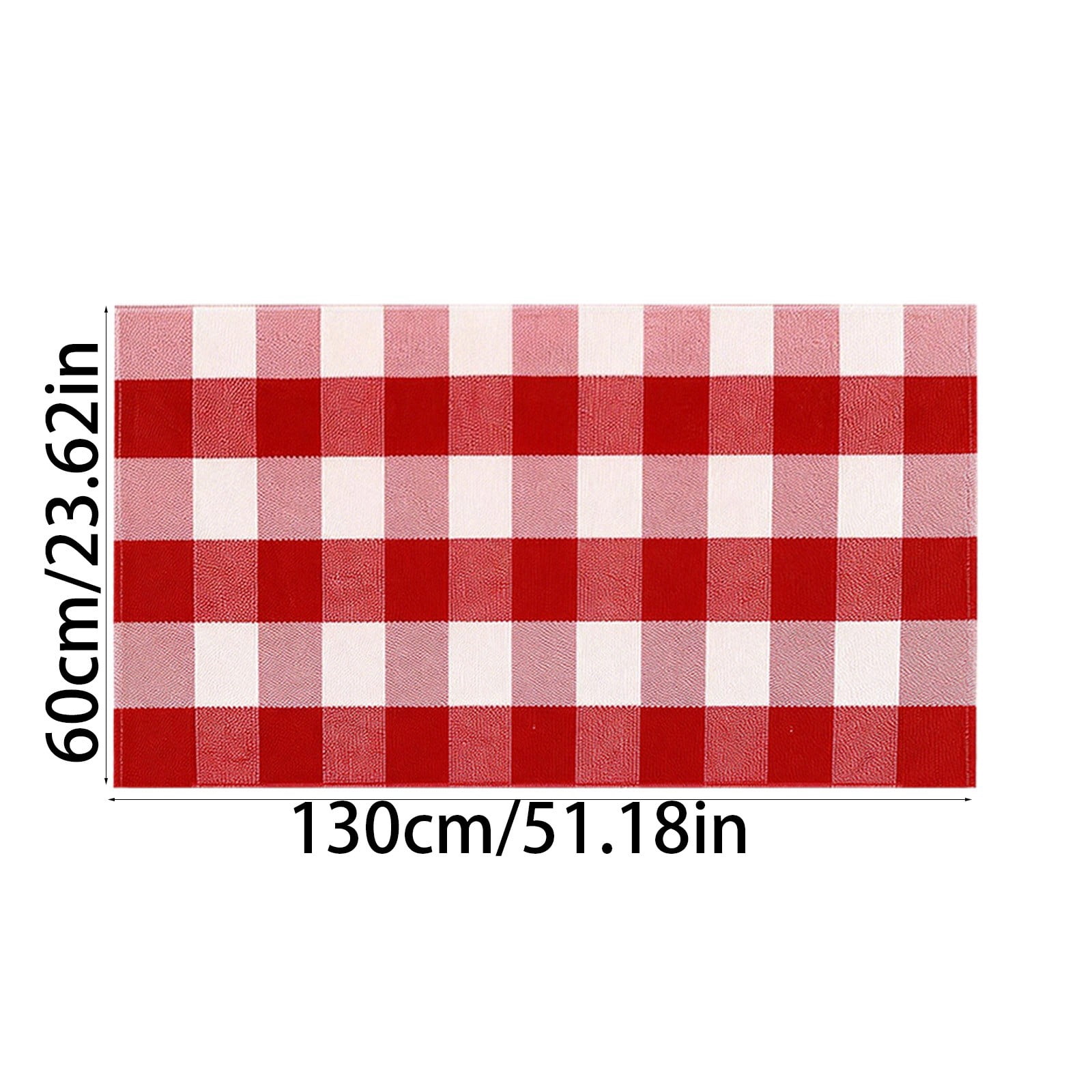 Area Rug, 24"x51" Pink and White Checkered Rug Plaid Outdoor Rugs, Soft Machine Washable Cotton Woven Welcome Mat Area Rugs for Home Decor, Bedroom, Doormat, Balcony, Porch, Patio