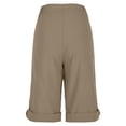 thumbnail image 5 of Shorts for Womens Summer Casual Elastic Waist Drawstring Shorts with Pockets Knee Length Bermuda Shorts Rolled Hem Button Beach Pants, 5 of 8