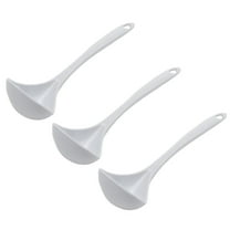 Chef Craft 10.5" Long Melamine Serving & Cooking Ladle - Dishwasher Safe Soup Spoon - White 3 Pack
