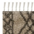 thumbnail image 5 of SAFAVIEH Moroccan Fringe Erksine Geometric Shag Runner Rug, Mushroom/Grey, 2'3" x 7', 5 of 6