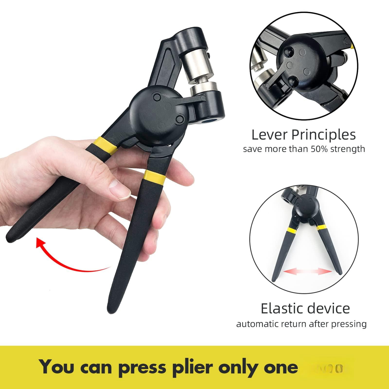 Grommet Tool Kit  3/8 Inch Handheld Eyelet Manual Press Machine With 500 10 Mm Grommets