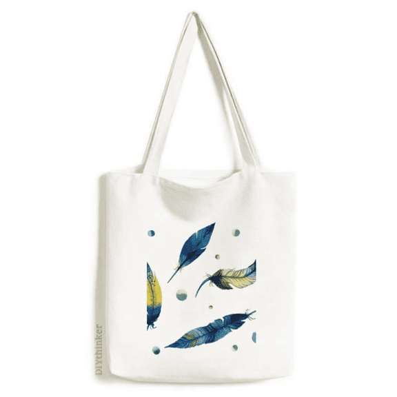 Feather Colorful Spot Beautiful Silence Tote Canvas Bag Shopping Satchel Casual Handbag