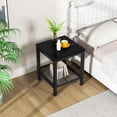 thumbnail image 5 of MOOSENG Coffee Table Set of 3, Industrial Vintage Wood Coffee Table with 2 Square End Side Tables, Easy Assembly Living Room Table Set for Offices, Living Rooms and Apartments, Black, 5 of 7