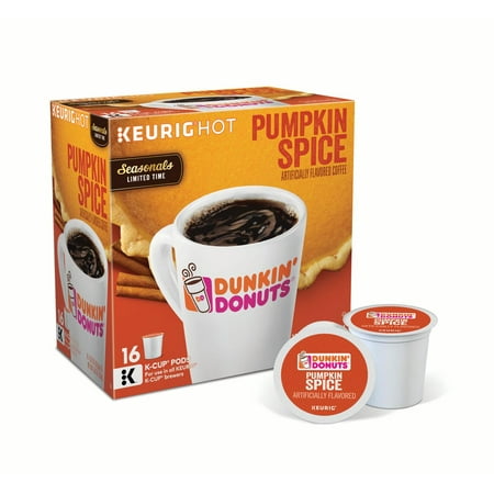 Dunkin' Donuts Pumpkin Spice Keurig Single-Serve K-Cup Pods, Medium Roast Coffee, 16