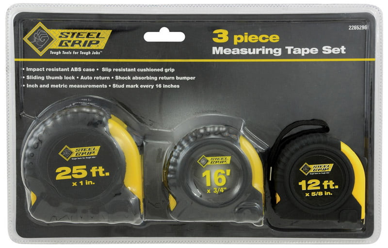 7.5m 25ft Robust Retractable Tape Measure Grip Lock Metric & Imperial Measuring 