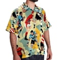 thumbnail image 2 of Football Men's Casual Printed Hawaiian Poplin Button Down Short Sleeve Beach Shirt Unisex, 2 of 6