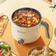 thumbnail image 3 of Electric Hot Pot with Steamer, 1.8L Nonstick Electric Cooker Steamer, Portable Mini Ramen Cooker With 2 Temp Settings for Cooking Ramen/Noodles/Soup/Oatmeal, Gray(Rotary Switch), 3 of 8