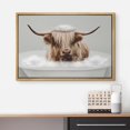 thumbnail image 2 of Wall26 Canvas Print Wall Art Funny Bathroom Decor Shetland Cow Nature Wilderness Animals Photography Realism Modern Framed Art Decora Multicolor Rustic Artwork for Bedroom - 16"x24" Natural, 2 of 5