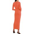 thumbnail image 4 of Xuanfei Women Solid Color Square Neck Long Sleeve High Waist Maxi Dress, 4 of 5