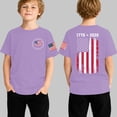 thumbnail image 2 of lnmuld Independence Day Kids Patriotic 250th Anniversary Short Sleeve T-Shirt 1776-2026 Print Tee for 4th of July Daily Wear Color:Purple,Size:1-2 Years, 2 of 4