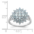 thumbnail image 5 of 925 Sterling Silver Rhodium Aquamarine Ring Size 9, 5 of 6