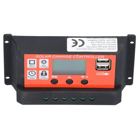

Henmomu 50A 12V 24V PWM Solar Charge Controller 7 Stage Battery Regulator With LCD Display PV Module System PWM Solar Charge Controller Solar Charge Controller
