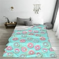 thumbnail image 5 of Honeii Colorful Sweet Donuts Print Fleece Blanket - Throw Blanket for Bed, Sofa, Couch, Camping, and Travel , Microplush Ultra Soft Warm Blanket-40"x30", 5 of 7