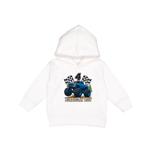Inktastic Monster Truck Birthday Boy 4 Toddler Hoodie