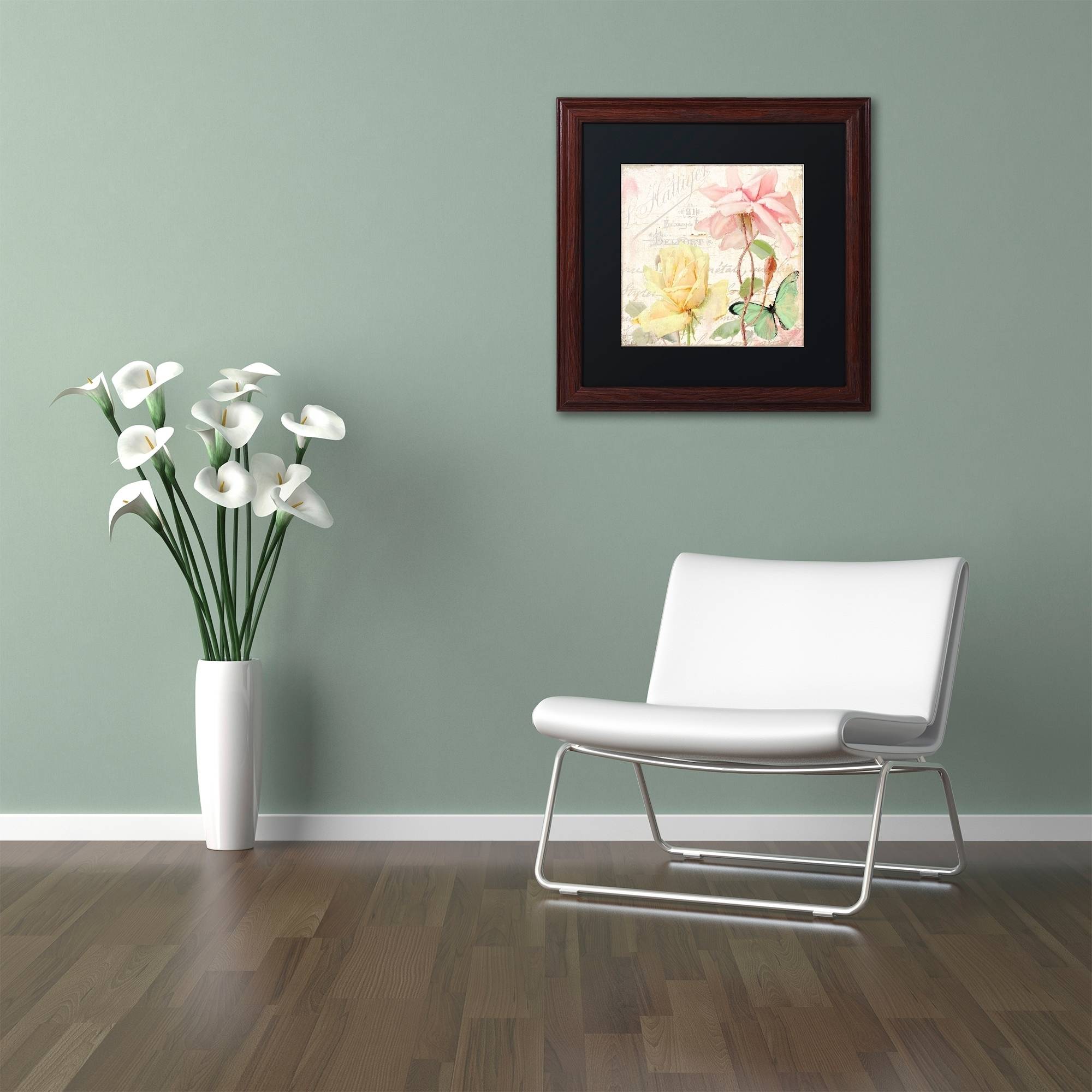 Trademark Fine Art "Florabella IV" Canvas Art by Color Bakery Black Matte, Wood Frame